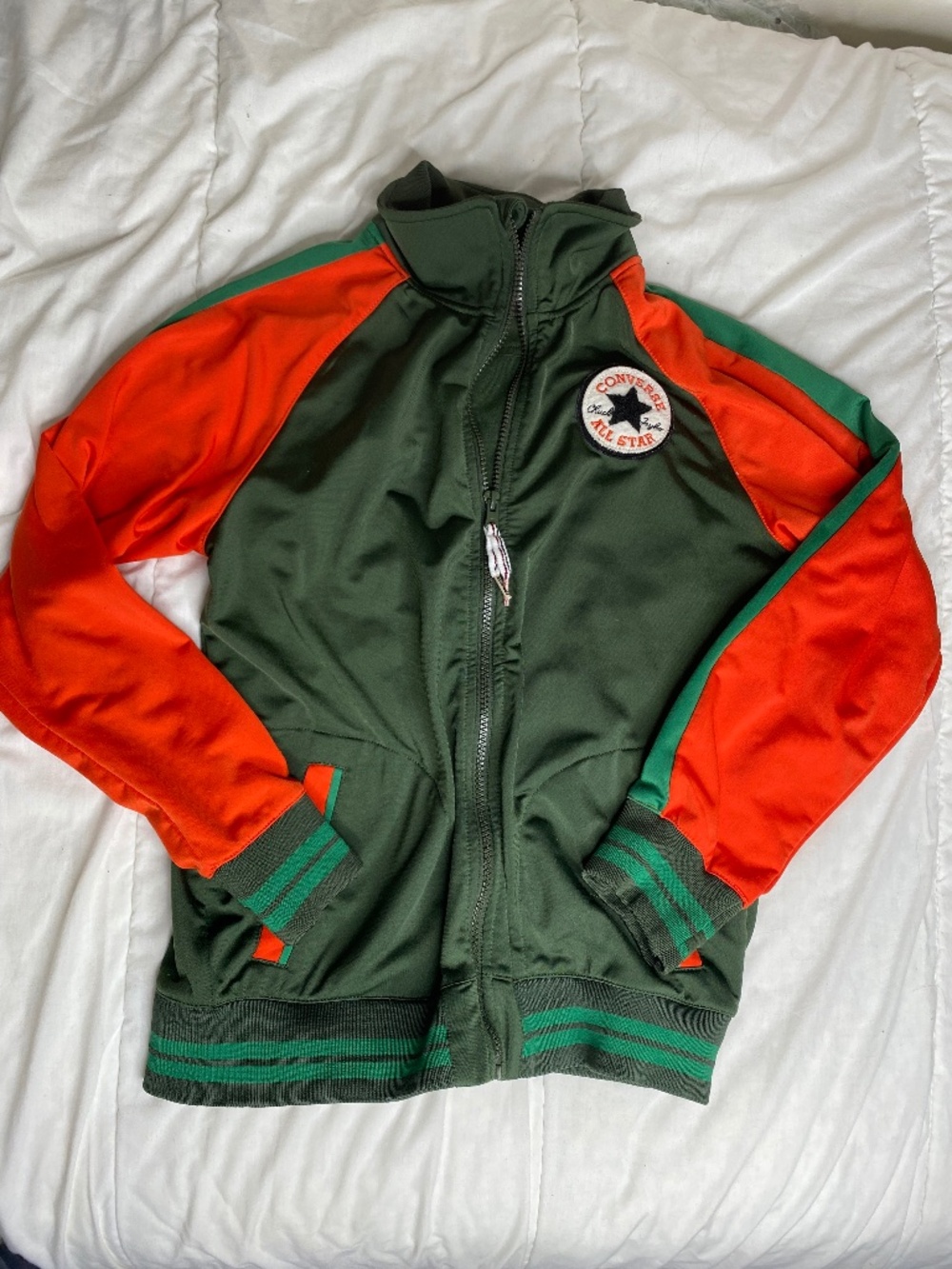 RARE Vintage Converse Track Jacket Green and Orange
